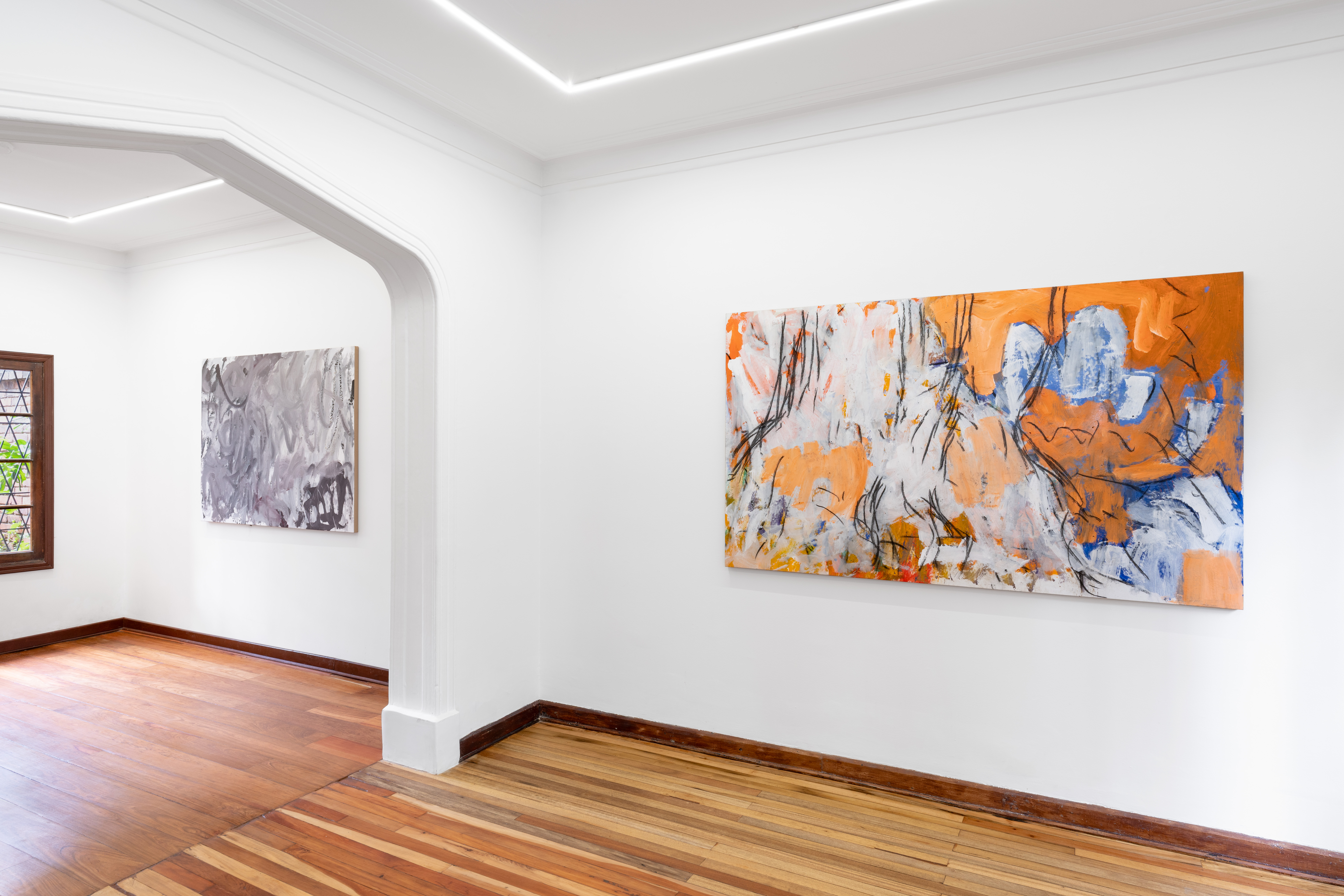 Exhibition view of Christian Sorg, El camino de la pintura, at Galerie Hugo Dufon, Bogotá, 2026.