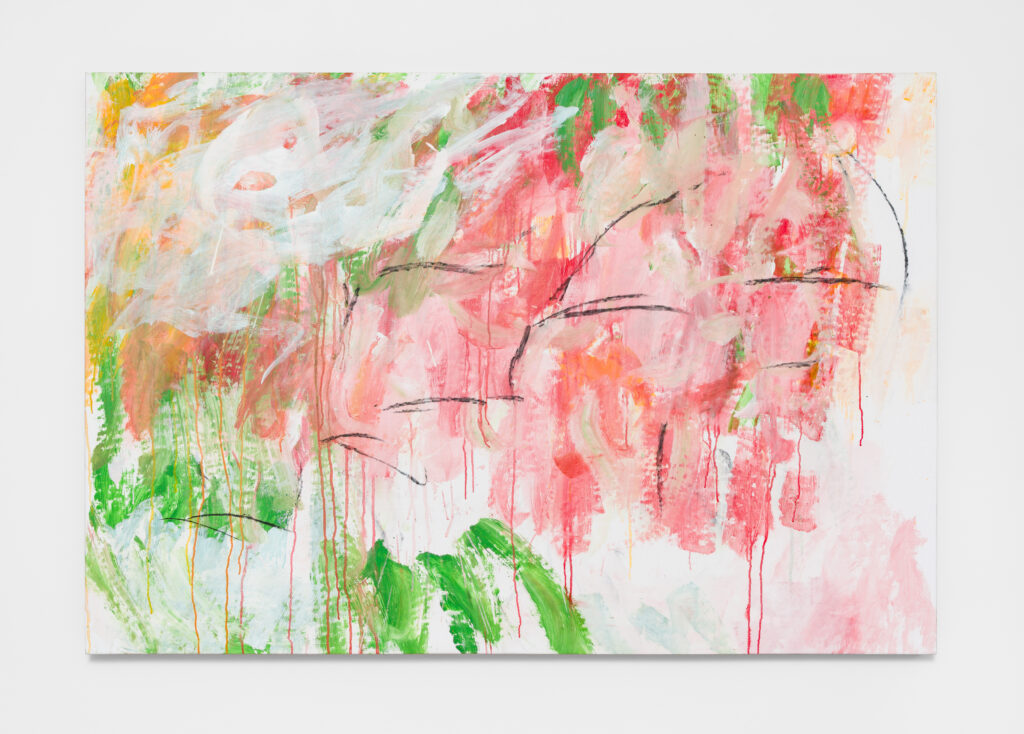 Untitled (Rocas / Matarraña), 2023, is a painting by French artist Christian Sorg, executed in acrylic and oil stick on canvas. Measuring 111 × 161 cm (43 3/4 × 63 3/8 in), the work is presented at Galerie Hugo Dufon in Bogotá.